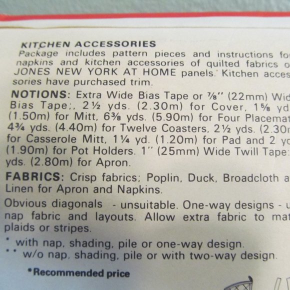 Vintage 1980s Butterick 4147 Sewing Craft Pattern Kitchen Accessories Apron - Picture 8 of 10